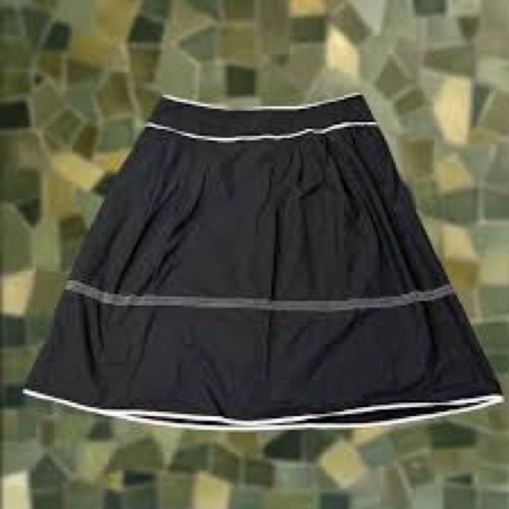Talbots Elegant A-Line Skirt w/white trim & stitching - size 12